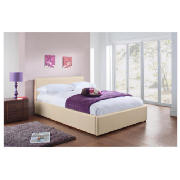 Hanson Double Bed, Cream Faux Leather with