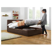 Hanson Double Brown Faux Leather With Ottoman