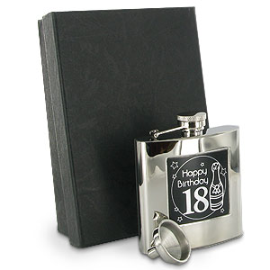 Happy 18th Birthday Stainless Steel Hip Flask