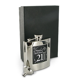 happy 21st Birthday Stainless Steel Hip Flask