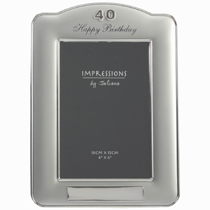 Happy 40 Birthday Plaque Photo Frame