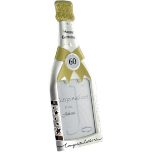 happy 60th Birthday Champagne Bottle Frame