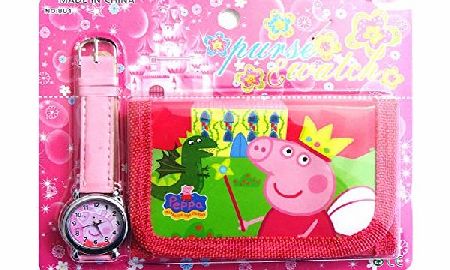 Happy Bargains Ltd Peppa Pig Childrens Watch Wallet Set For Kids Children Boys Girls Great Christmas Gift Gifts Present - Sold by Happy Bargains Ltd