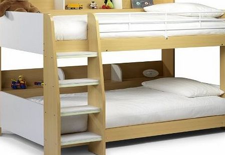 Happy Beds Domino Maple And White Finished Sleep Station Childrens Kids Bunk Bed Frame