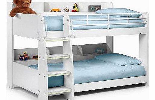 Happy Beds Domino White Finished Sleep Station Childrens Kids Bunk Bed Frame 3 Single