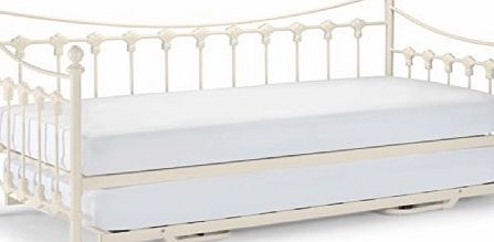 Happy Beds Versailles Stone White Finish Metal Daybed 3 Single And Underbed Trundle With 2x Luxury Spring Mattresses