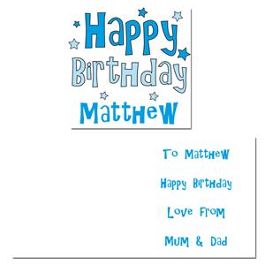Birthday Blue Star Card