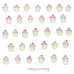 happy birthday Cup Cake Card
