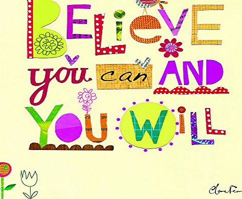 Happy Spaces Kids Wall Art Canvas Print: Believe by Clare Fennell (50 x 50 x 2cm)