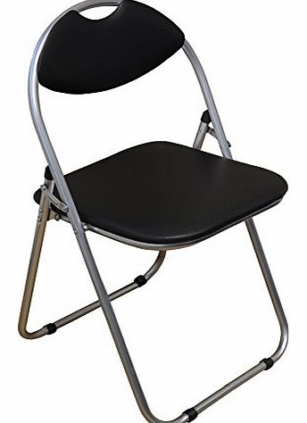 Black Padded, Folding, Desk Chair