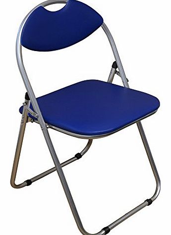 Blue Padded, Folding, Desk Chair