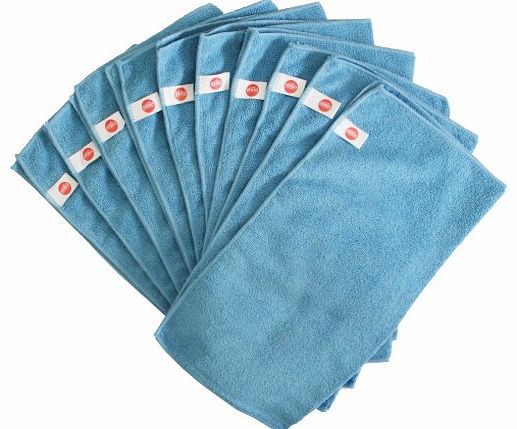 Harbour Housewares Microfibre Cloths - Pack of 10 - Large 40 x 40cm - Blue