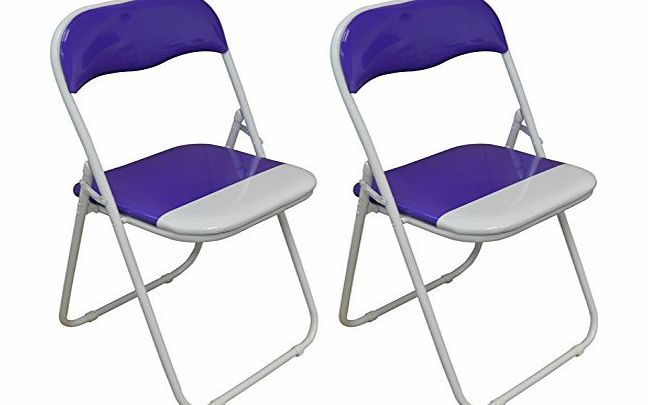 Harbour Housewares Purple / White Padded, Folding, Desk Chair - Pack of 2
