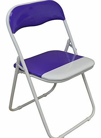 Harbour Housewares Purple / White Padded, Folding, Desk Chair