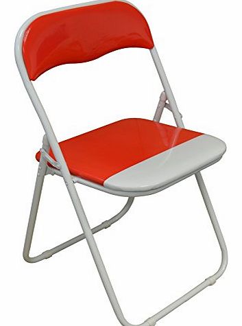 Harbour Housewares Red / White Padded, Folding, Desk Chair