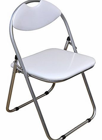 Harbour Housewares White Padded, Folding, Desk Chair
