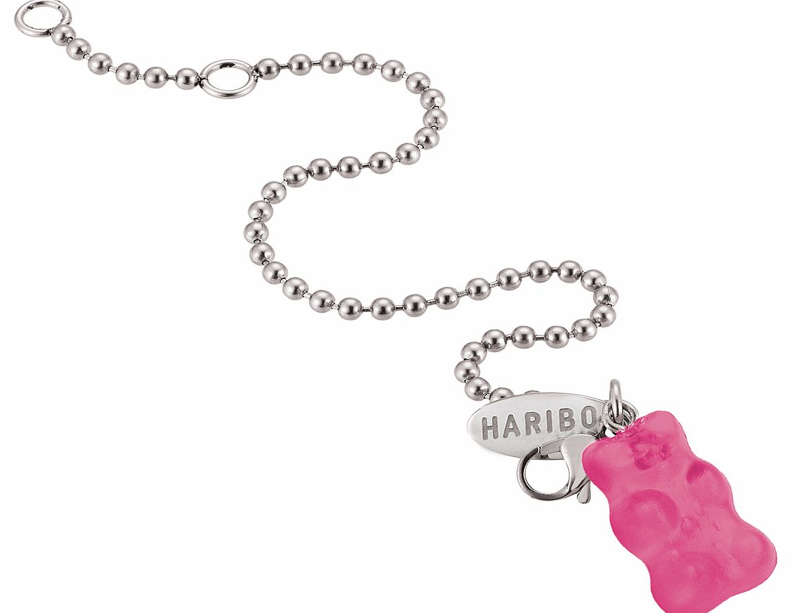Haribo Bijoux Silver Ball Chain Pink Haribo Gummy Bear