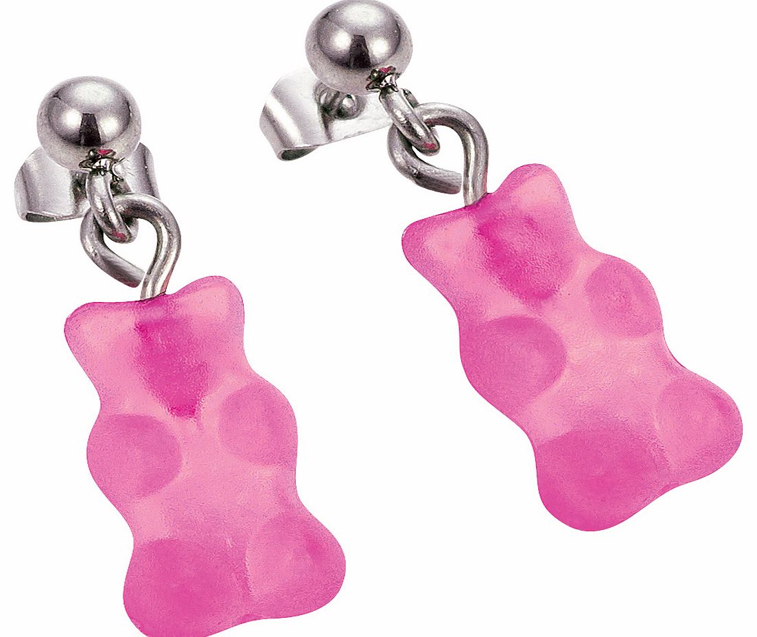 Haribo Bijoux Silver Pink Haribo Gummy Bear Earrings from