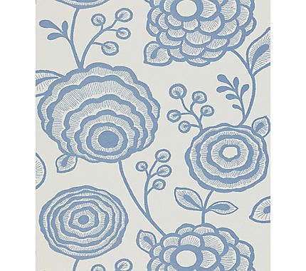 Harlequin Beatrice Wallpaper, Blue, 110141