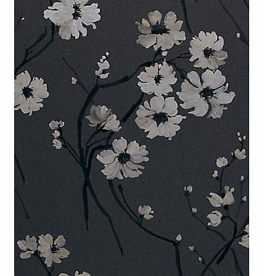 Harlequin Floris Wallpaper, Black 30215