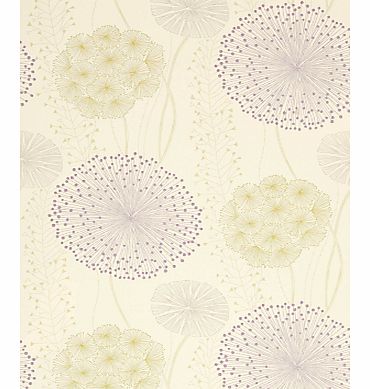 Gardenia Wallpaper, Cassis/Fennel 60403
