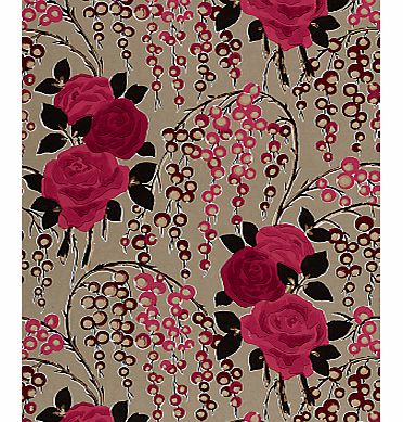 Iola Rose Wallpaper, Gold/Coral 75021