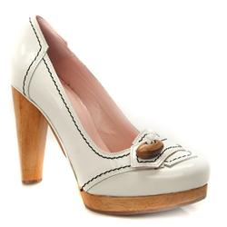 Harlot Female Tap Patent Upper Evening in White