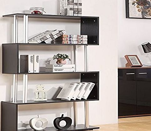 Harmin Ltd Ossotto S Shape Storage Unit / Bookshelf / Bookcase Home or Office Furniture (Black)