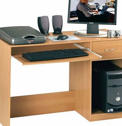 Harmony Furnishings Fusion Computer Desk with Wood Vaneer, Beech