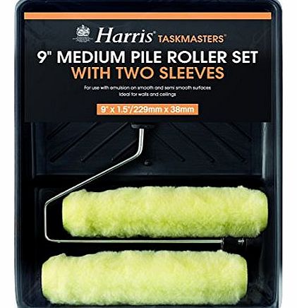 Harris 4210 9-Inch Taskmasters Medium Pile Roller Set with 2 Sleeves
