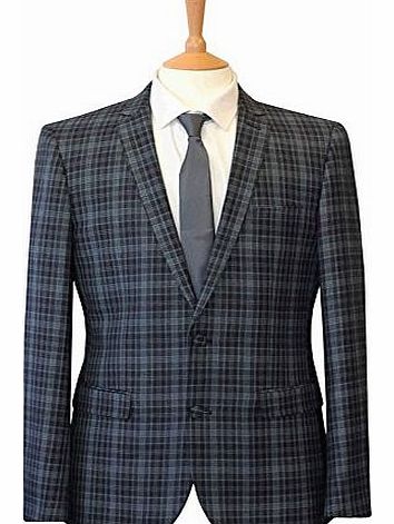 HARRY BROWN Mens Harry Brown 2 button green check slim fit fashion suit 40R