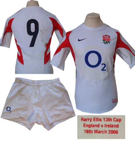 Ellis - England No. 9 match worn shirt v Ireland 06