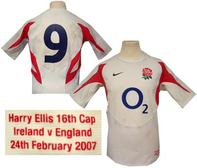Harry Ellis - England No. 9 match worn shirt v Ireland February 2007