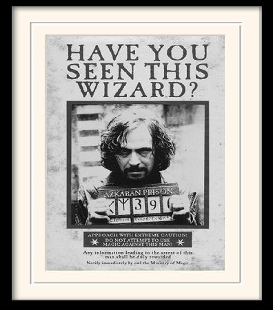 HARRY Potter Sirius Black Wanted Poster Framed