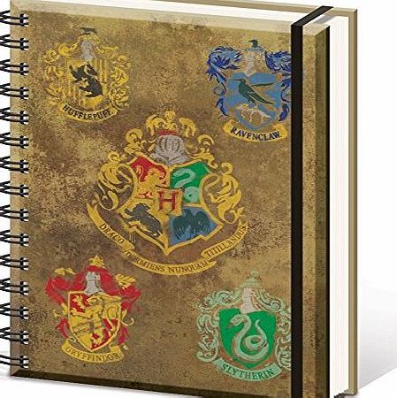 Harry Potter SR72083 ``Hogwarts Crests A5 Wiro`` Notebook