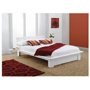Double Bed, Solid Pine White &