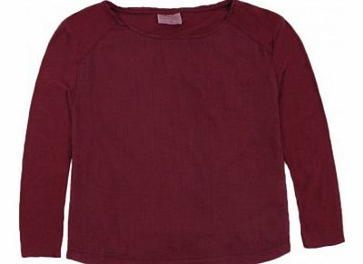 Thyme two fabric t-shirt Burgundy `6 years,8