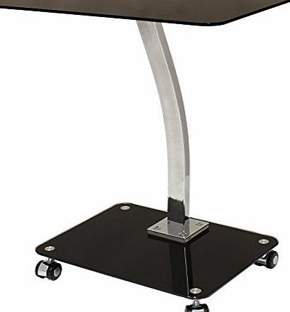 Hartleys Black Glass Laptop Stand - Fixed Height or With Wheels
