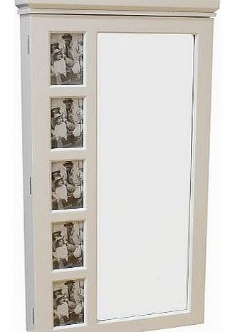 Hartleys White Wall Mounted Mirror & Jewellery Organiser Cabinet
