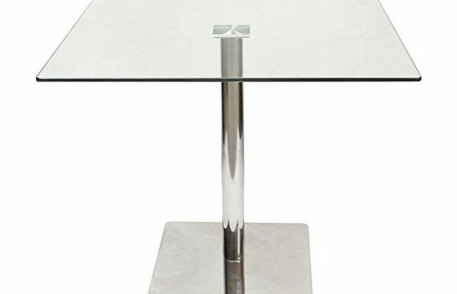 Hartleys Large 80cm Square Glass Top Dining/Bistro Table