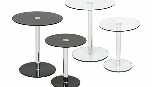 Hartleys Set of 2 Large amp; Small Round Glass Tables