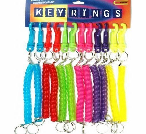 Harts Neon Stretchy Spiral Keyring fobs (12 units carded)