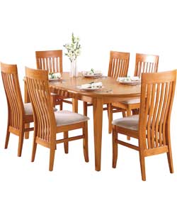 Harvard Beech Extendable Dining Table and 6 Chairs
