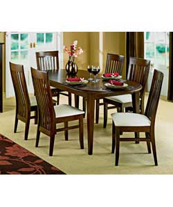 Harvard Extendable Table and Four Chairs Walnut