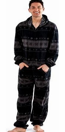 Harvey James D6-9744A- Mens Aop Onesie Suit Fairisle Print. S/M -Grey
