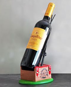 Harvey Makin Fishing with Rods Wine Bottle