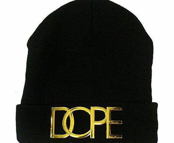 Harvies Fashion New Turn Up Unisex Fancy Hip Hop Fashionable Designer Wooly Beanie Hats (Dope-Gold)