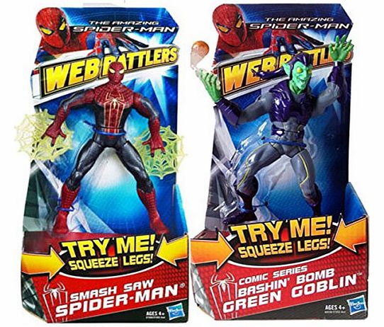 Marvel Heroes SPIDERMAN vs THE GREEN GOBLIN 6`` figure gift set with actions