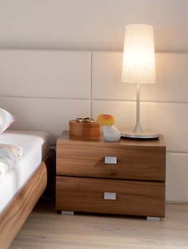 Caro 2 Drawer Bedside Table in Walnut