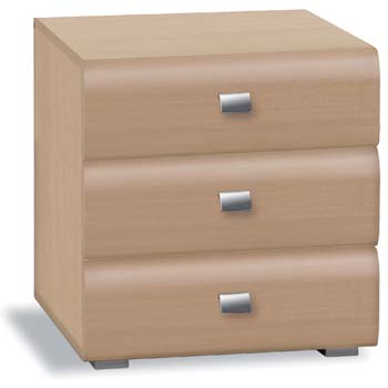 Caro 3 Drawer Bedside Table in Beech